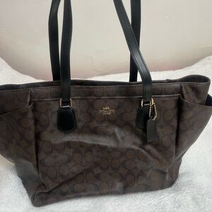 Coach Dark Brown Signature Tote